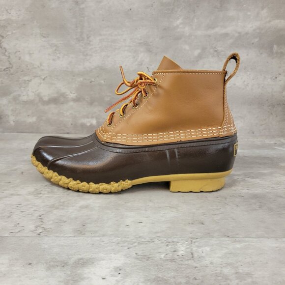 LL Bean Boots Womens Size 10 Duck Boot Tan Brown Made in Maine USA Snow - Picture 1 of 11